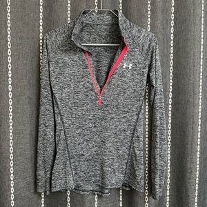 Under Armour Women's Gray Long Sleeve with Pink Accent